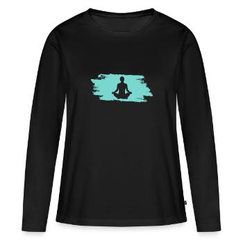 Om Yoga - Frauen Premium Bio Langarmshirt - Schwarz - Vorne - Julia (174cm)