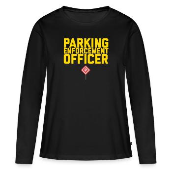 Drôle de gardien de parking & Politessen Politesse Shirt - T-shirt manches longues Premium bio Femme - noir - Devant - Julia (174cm)