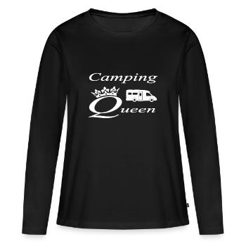 Camping - Frauen Premium Bio Langarmshirt - Schwarz - Vorne - Julia (174cm)