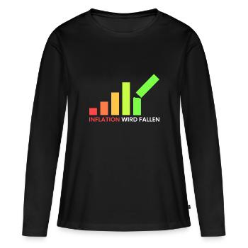 Inflation wird fallen - Frauen Premium Bio Langarmshirt - Schwarz - Vorne - Julia (174cm)