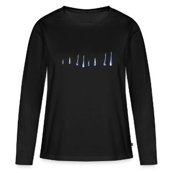 line water droplets water - Women's Premium Organic Long Sleeve Shirt - black - Front - Julia (174cm)