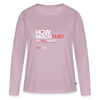 Combien de flirts ? - T-shirt manches longues Premium bio Femme - rose poudré - Devant - Julia (174cm)