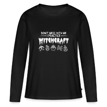 Sorcières - T-shirt manches longues Premium bio Femme - noir - Devant - Julia (174cm)