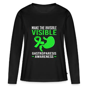Darm Krankheit Gastroparese - Frauen Premium Bio Langarmshirt - Schwarz - Vorne - Julia (174cm)