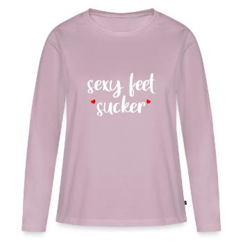 Sexy Feet Sucker - T-shirt manches longues Premium bio Femme - rose poudré - Devant - Julia (174cm)