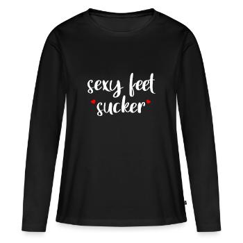 Sexy Feet Sucker - T-shirt manches longues Premium bio Femme - noir - Devant - Julia (174cm)