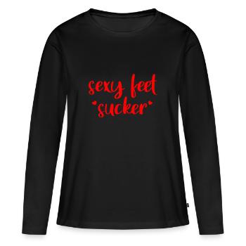 Sexy Feet Sucker - T-shirt manches longues Premium bio Femme - noir - Devant - Julia (174cm)