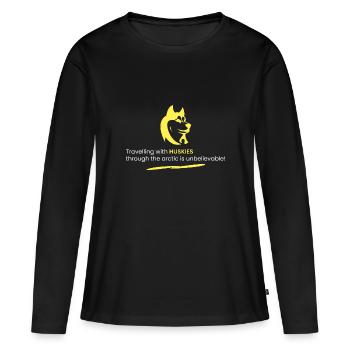 Les Huskies et l’Arctique! - T-shirt manches longues Premium bio Femme - noir - Devant - Julia (174cm)