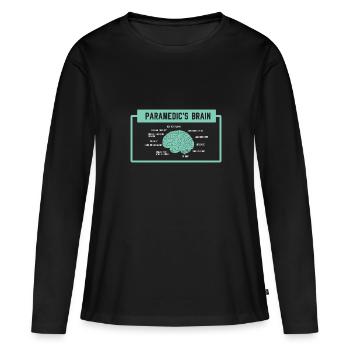 Sanitäter Krankenwagen Rettungsdienst Ambulanz RTW - Frauen Premium Bio Langarmshirt - Schwarz - Vorne - Julia (174cm)