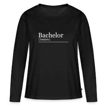 Bachelor Studium Lautschrift - Frauen Premium Bio Langarmshirt - Schwarz - Vorne - Julia (174cm)