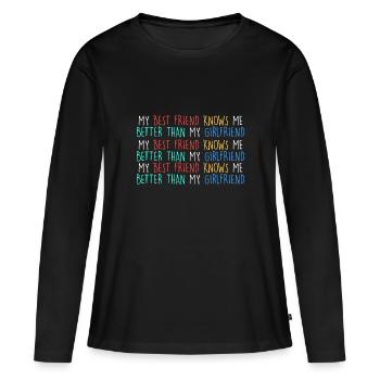 Ma meilleure amie que ma petite amie - T-shirt manches longues Premium bio Femme - noir - Devant - Julia (174cm)