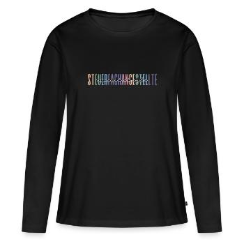 examinierte Steuerfachangestellte - buntes Design - Frauen Premium Bio Langarmshirt - Schwarz - Vorne - Julia (174cm)