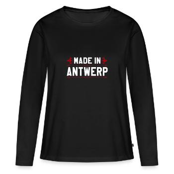Fierté à Anvers Né à Anvers - T-shirt manches longues Premium bio Femme - noir - Devant - Julia (174cm)