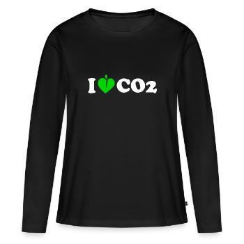 I love co2 - T-shirt manches longues Premium bio Femme - noir - Devant - Julia (174cm)