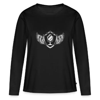 Miroir Icône Silhouette Armoiries - T-shirt manches longues Premium bio Femme - noir - Devant - Julia (174cm)