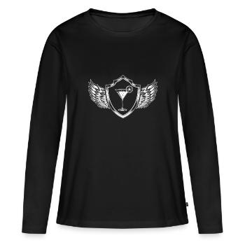 Cocktail Martini Alcool Armoiries - T-shirt manches longues Premium bio Femme - noir - Devant - Julia (174cm)
