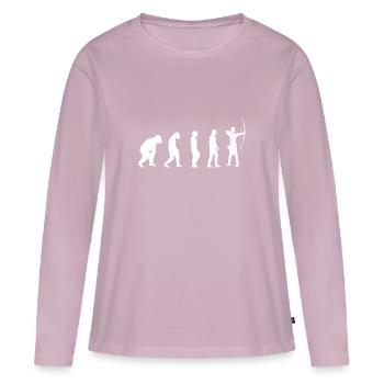Schießsport Bogen schießen Evolution Bogenschießen - Frauen Premium Bio Langarmshirt - Altrosa - Vorne - Julia (174cm)