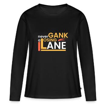Ganke n’est jamais perdant - T-shirt manches longues Premium bio Femme - noir - Devant - Julia (174cm)