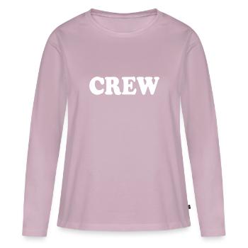 Crew - T-shirt manches longues Premium bio Femme - rose poudré - Devant - Julia (174cm)
