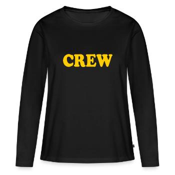 Crew - T-shirt manches longues Premium bio Femme - noir - Devant - Julia (174cm)