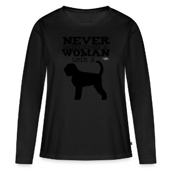 neverunderestimateblackru - Women's Premium Organic Long Sleeve Shirt - black - Front - Julia (174cm)