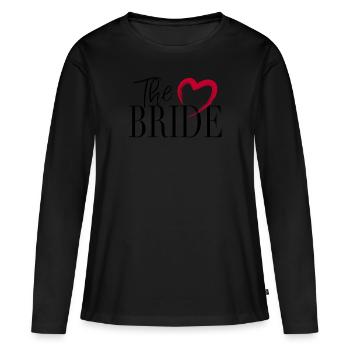 La mariée - La mariée, amour de mariage - T-shirt manches longues Premium bio Femme - noir - Devant - Julia (174cm)