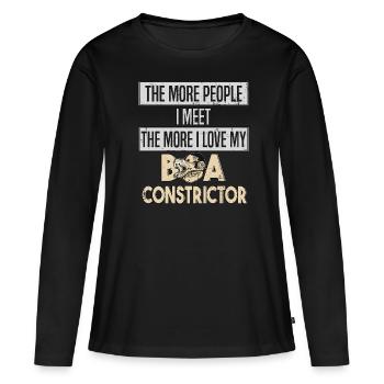 Boa Constrictor Snake Snake amour - T-shirt manches longues Premium bio Femme - noir - Devant - Julia (174cm)