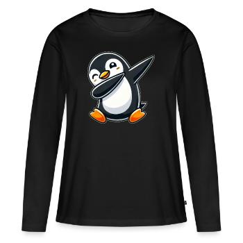 Penguin Dab A Cool Dancing Penguin Dabbing D - T-shirt manches longues Premium bio Femme - noir - Devant - Julia (174cm)