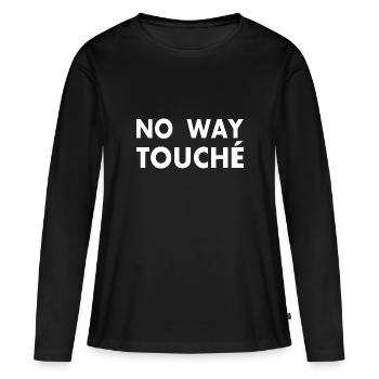 No way touché - Frauen Premium Bio Langarmshirt - Schwarz - Vorne - Julia (174cm)