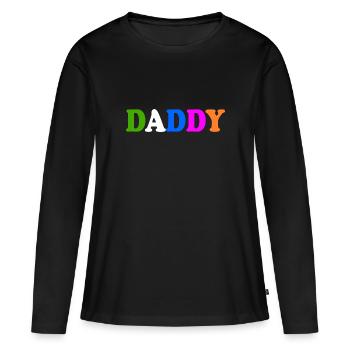 Daddy - T-shirt manches longues Premium bio Femme - noir - Devant - Julia (174cm)