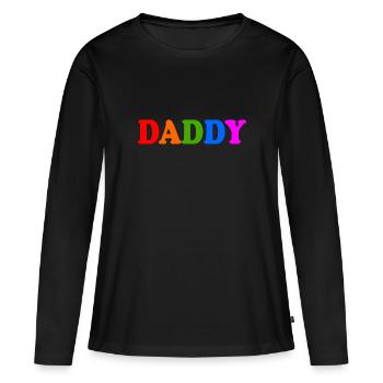 Daddy - T-shirt manches longues Premium bio Femme - noir - Devant - Julia (174cm)