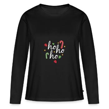HOHOHO CHRISTMAS CANDY TREATMENT LOVE - Women's Premium Organic Long Sleeve Shirt - black - Front - Julia (174cm)