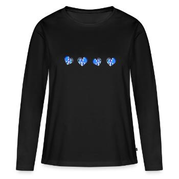 herz herzen blau narben - Frauen Premium Bio Langarmshirt - Schwarz - Vorne - Julia (174cm)