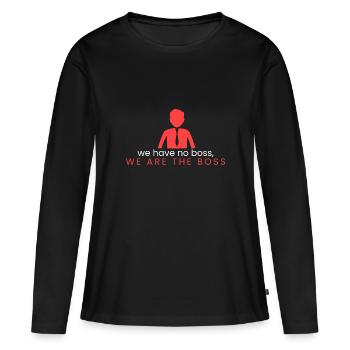 Nous sommes le patron - T-shirt manches longues Premium bio Femme - noir - Devant - Julia (174cm)