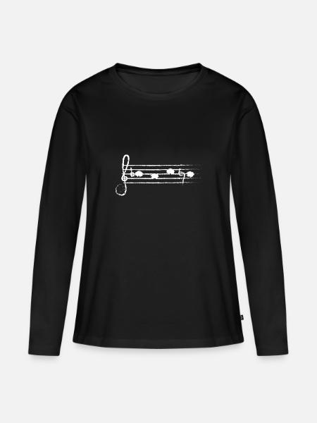 BACH als Noten (weiss) - Frauen Premium Bio Langarmshirt - Schwarz