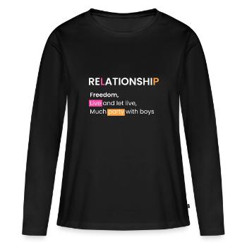 Relationship: Live and let live - Women's Premium Organic Long Sleeve Shirt - black - Front - Julia (174cm)
