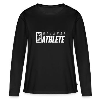Natural Athlet - Frauen Premium Bio Langarmshirt - Schwarz - Vorne - Julia (174cm)