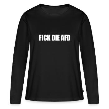 Fick die afd - Frauen Premium Bio Langarmshirt - Schwarz - Vorne - Julia (174cm)