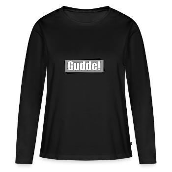 gudde - Frauen Premium Bio Langarmshirt - Schwarz - Vorne - Julia (174cm)