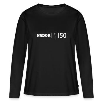 Plaque d’immatriculation Nador ا 50 - T-shirt manches longues Premium bio Femme - noir - Devant - Julia (174cm)