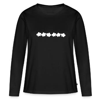 fleurs fleur plante symbole forme - T-shirt manches longues Premium bio Femme - noir - Devant - Julia (174cm)
