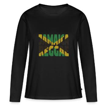 Reggae jamaïcain - T-shirt manches longues Premium bio Femme - noir - Devant - Julia (174cm)