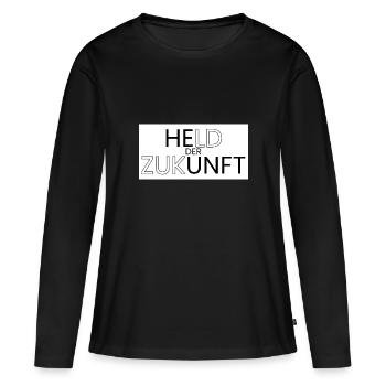 Held der Zukunft - Frauen Premium Bio Langarmshirt - Schwarz - Vorne - Julia (174cm)