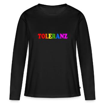 Toleranz - Frauen Premium Bio Langarmshirt - Schwarz - Vorne - Julia (174cm)
