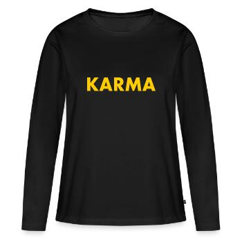 Karma - T-shirt manches longues Premium bio Femme - noir - Devant - Julia (174cm)