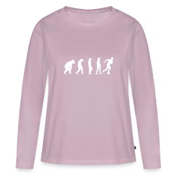 Inline skaten Skater Rollschuh Evolution Geschenk - Frauen Premium Bio Langarmshirt - Altrosa - Vorne - Julia (174cm)