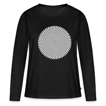 Idée cadeau illusion illusion d'optique - T-shirt manches longues Premium bio Femme - noir - Devant - Julia (174cm)