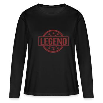 Légende en rouge - Légende en rouge - T-shirt manches longues Premium bio Femme - noir - Devant - Julia (174cm)