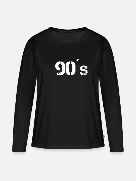 90's 90's 90's cadeau-idee - Vrouwen Premium Bio shirt met lange mouwen - zwart