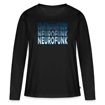 Neurofunk Drum and Bass Blue Remix - T-shirt manches longues Premium bio Femme - noir - Devant - Julia (174cm)